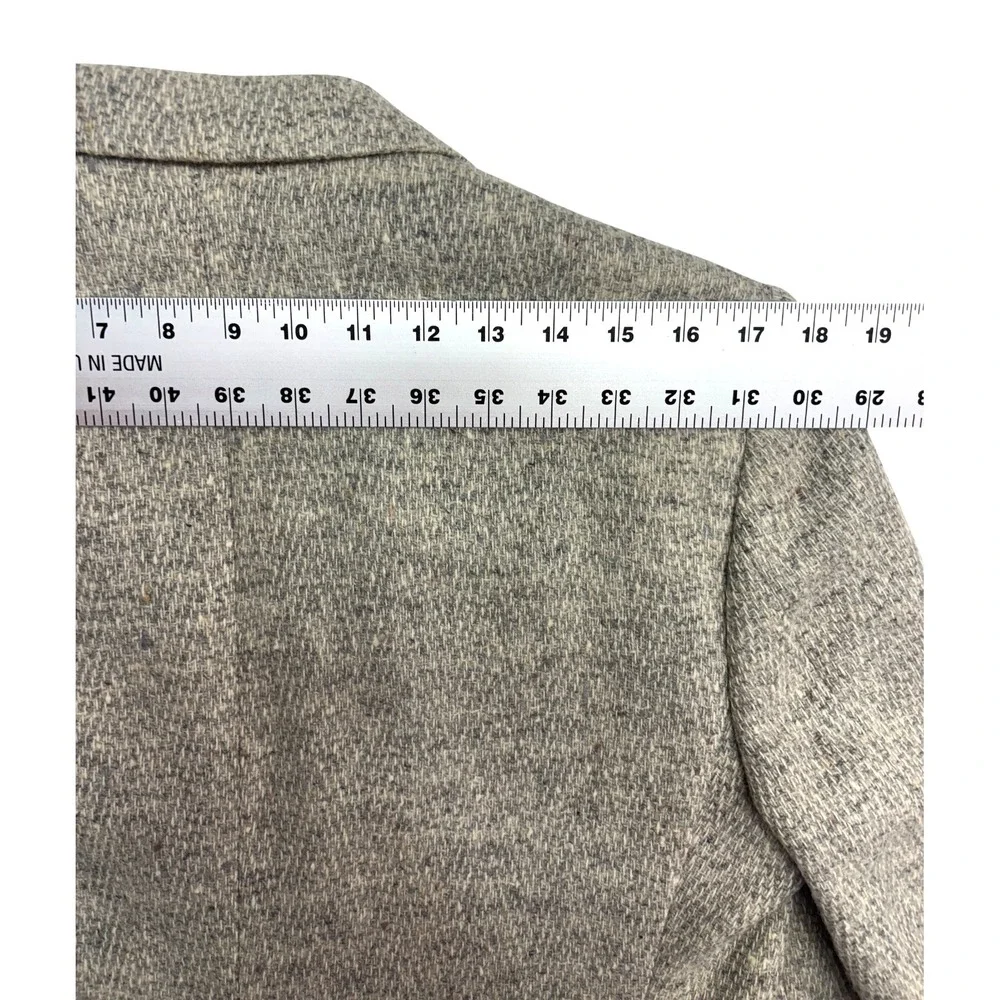 vtg Daniel Hechter 38R Gray Tweed Blazer Jacket Sport Suit Coat 100%‎ Wool